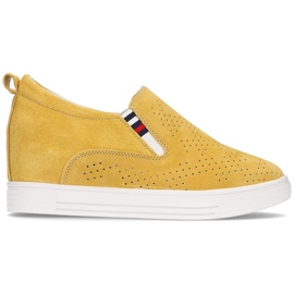 Sapatos de couro Filippo DP1356 / 21 Yl amarelo