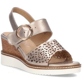 Sandálias na cunha Filippo DS2077 / 21 Go golden dourado