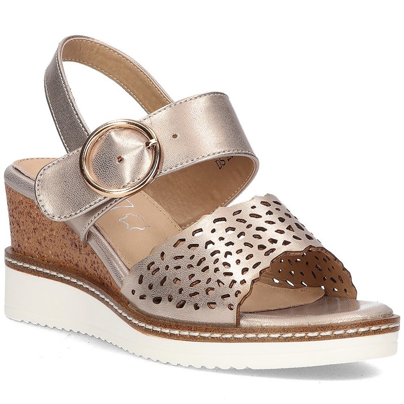 Sandálias na cunha Filippo DS2077 / 21 Go golden dourado