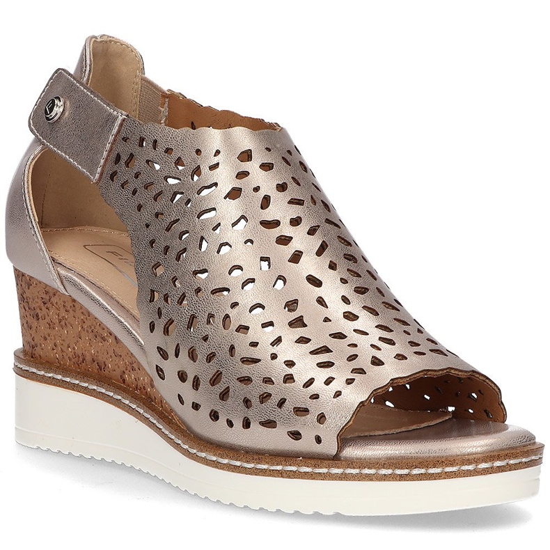 Sandálias na cunha Filippo DS2074 / 21 Go golden dourado