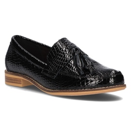 Mocassins de couro Filippo DP2161 / 21 Bk preto