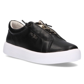 Sapatos de couro Filippo DP2041 / 21 Bk preto