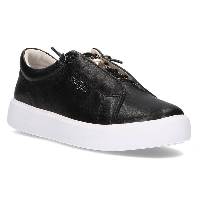 Sapatos de couro Filippo DP2041 / 21 Bk preto