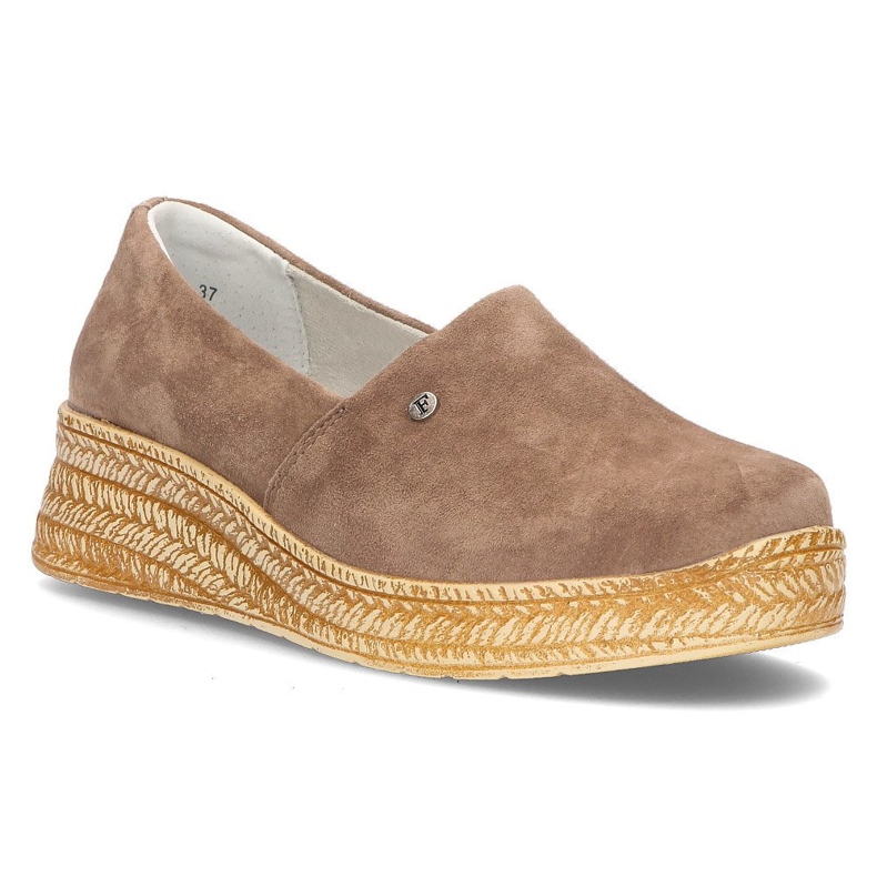 Sapatos de couro Filippo DP2164 / 21 Sd marrom castanho