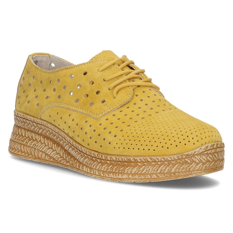 Sapatos de couro Filippo DP2162 / 21 Yl amarelo