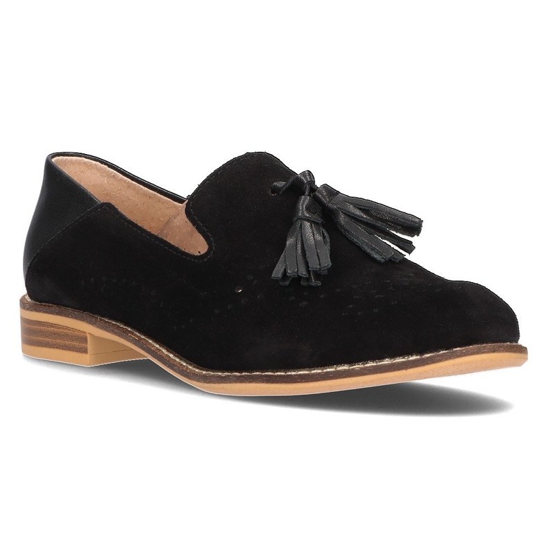 Mocassins de couro Filippo DP2332 / 21 Bk preto