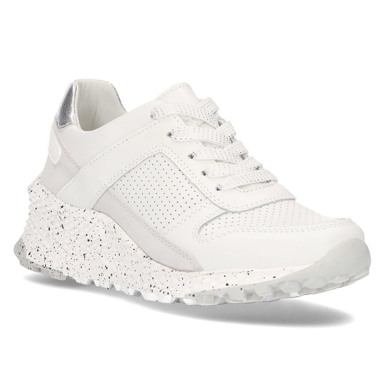 Tênis de couro Filippo DP2008 / 21 Wh branco