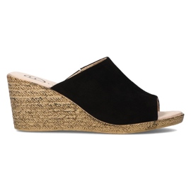 Chinelos de couro Filippo DK2143 / 21 Bk preto