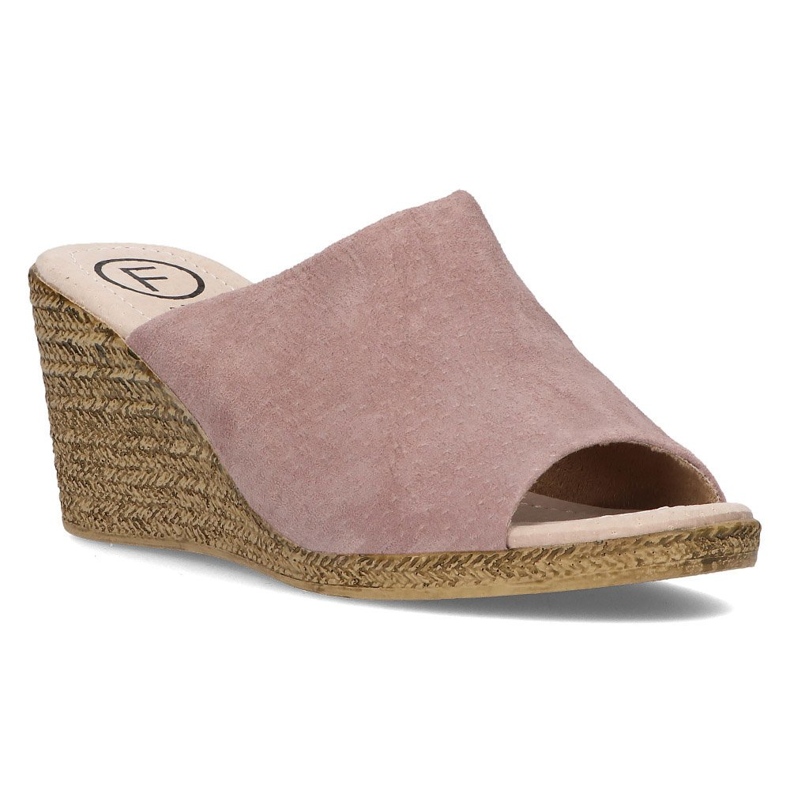 Chinelos de couro Filippo DK2143 / 21 Sd bege-urze multicolorido rosa