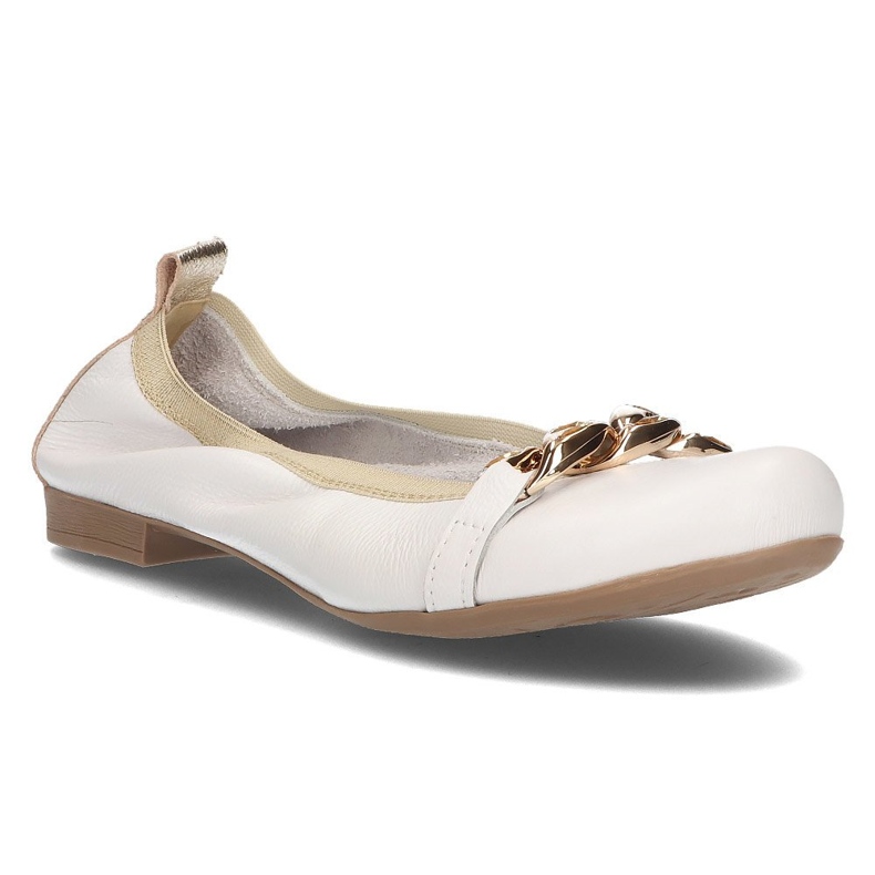 Couro Filippo 100 bailarinas brancas branco