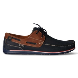 Mocassins Filippo 1774 K Granat + nobuck marrom azul-marinho
