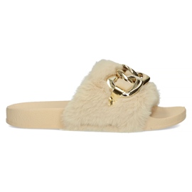 Filippo Chinelos com corrente de pele dourada QT300 bege Filippo Chinelos com corrente de pele dourada QT300 bege