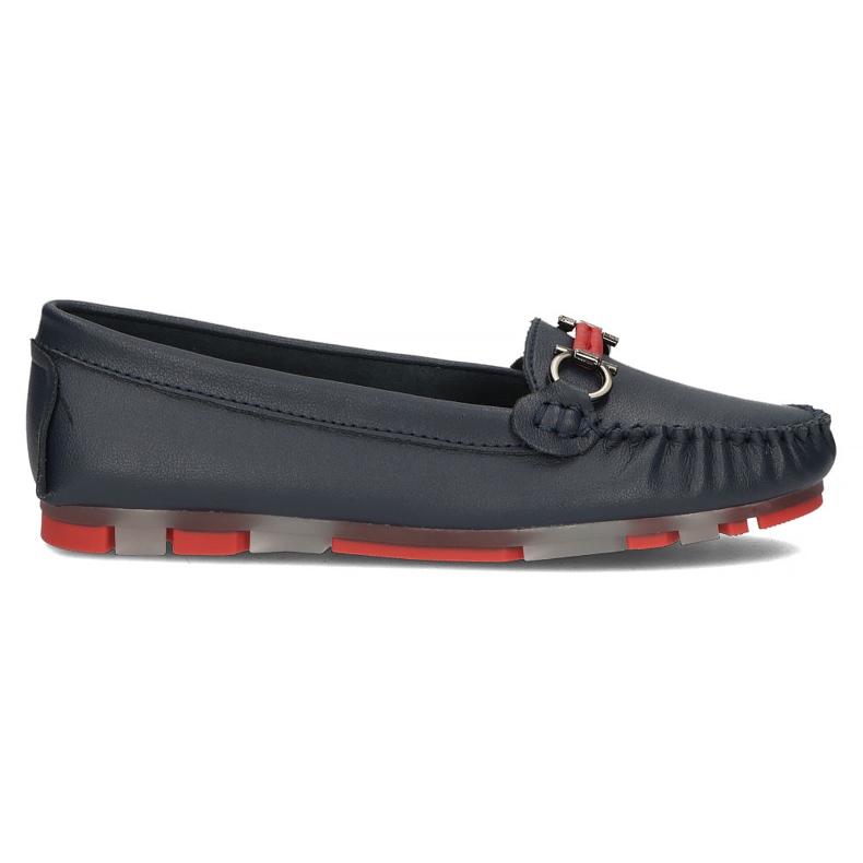 Mocassim de couro Filippo DP3613 / 22 Nv Rd azul marinho
