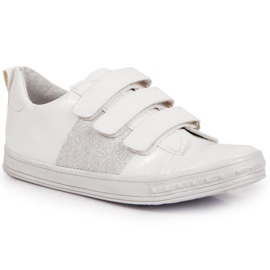 Sapatilhas de menina com velcro branco Kornecki 6286