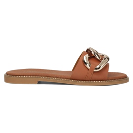 Chinelos de couro Filippo LH-180 Camel marrom