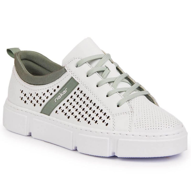 Sapatos de couro vazado Rieker W RKR509 branco