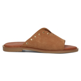 Chinelos de couro Filippo LH-425 Camel marrom