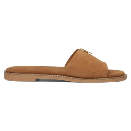 Chinelos de couro Filippo LH-200 Camel marrom