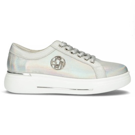 Sapatos de couro FILIPPO DP3506 / 22 Si prata