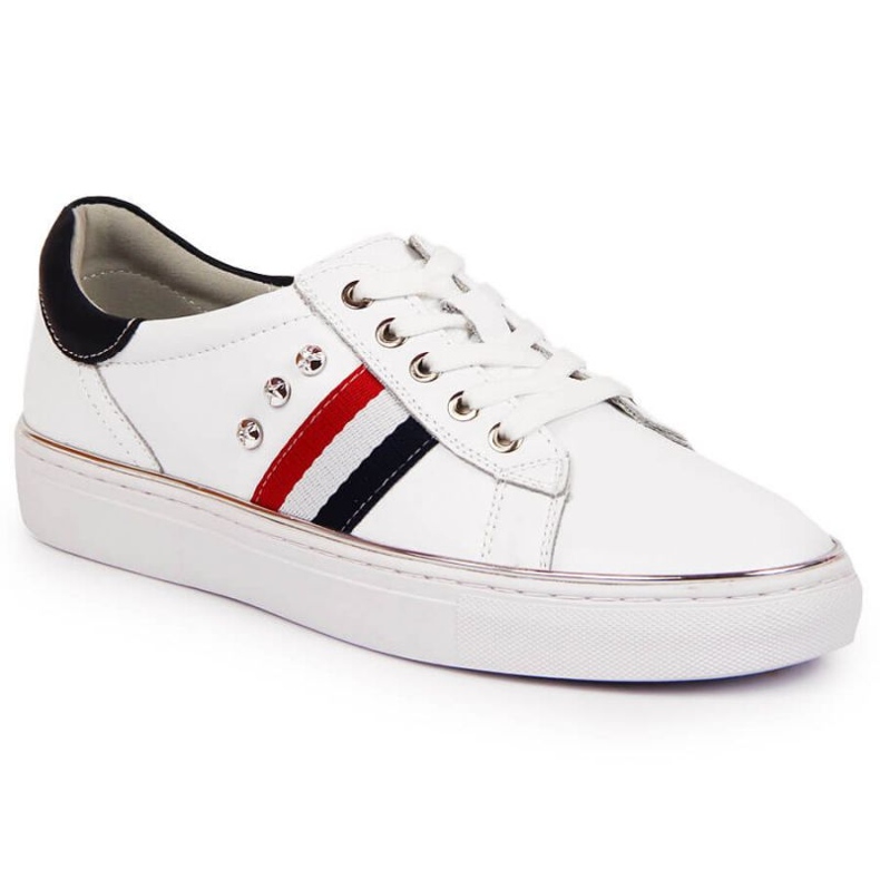 Sapatos de couro tênis Vinceza W JAN87 branco