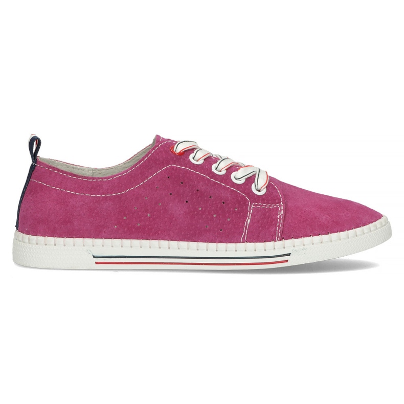 Sapatos de couro Filippo DP3507 / 22 Fh fúcsia rosa