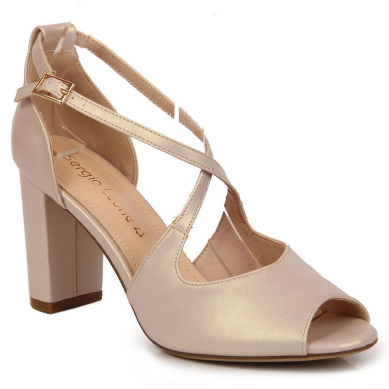Sandálias no poste perolado Sergio Leone W SK210D bege
