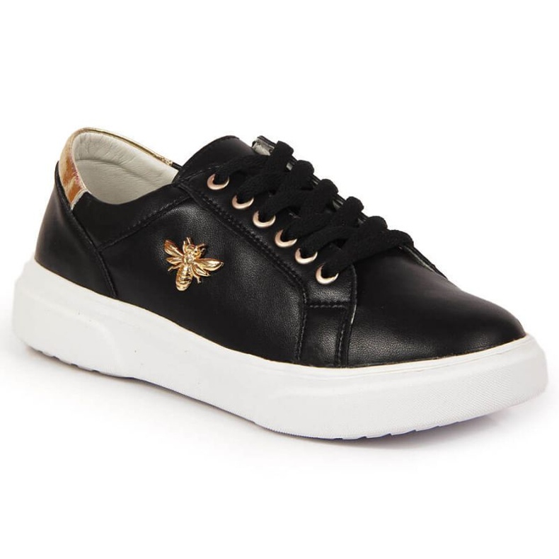 Sapatos de couro na plataforma Vinceza W JAN119A preto