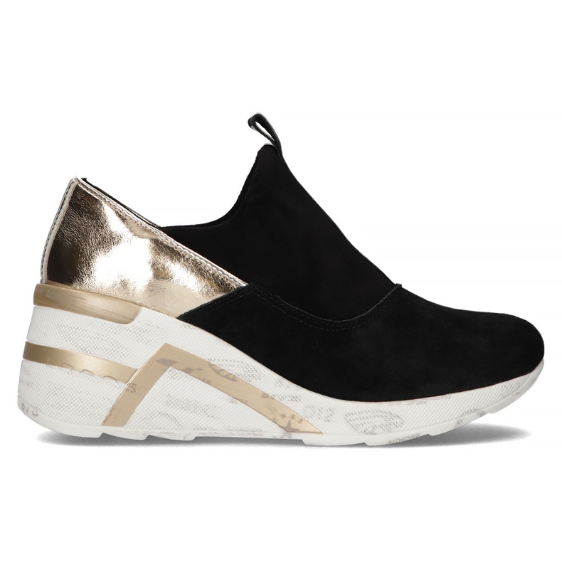 Tênis de couro Filippo DP3652 / 22 Bk preto dourado