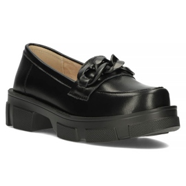 Sapatos de couro Filippo DP3221 / 22 Bk Bk preto