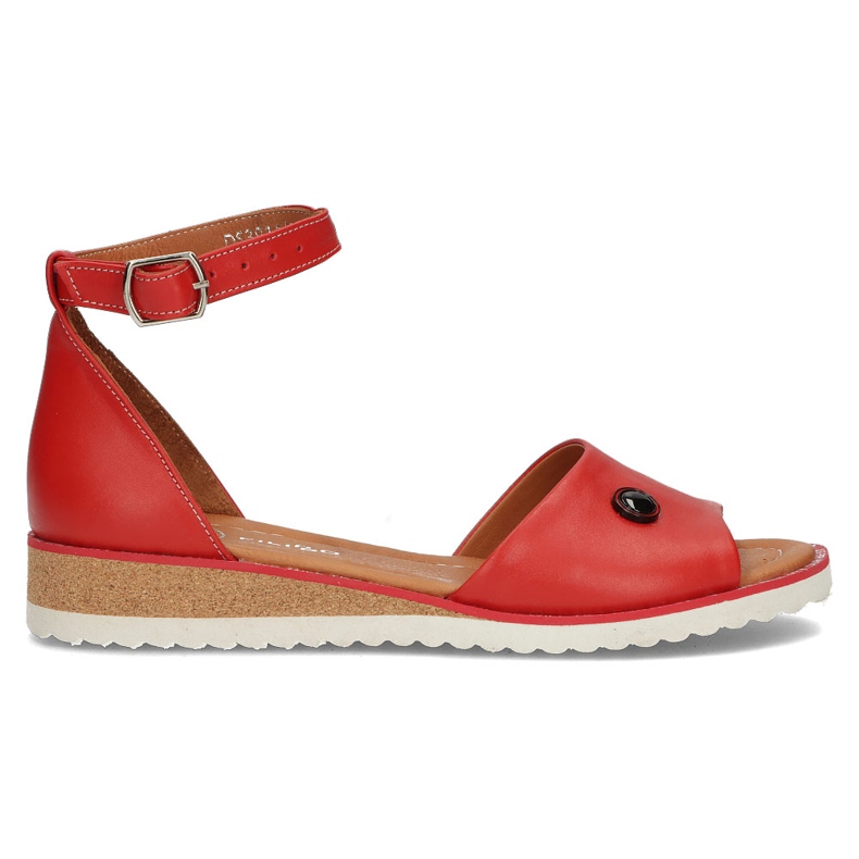 Sandálias vermelhas de couro Filippo DS3914 / 22 Rd vermelho