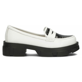 Sapatos de couro Filippo DP3695 / 22 Wh Bk branco preto