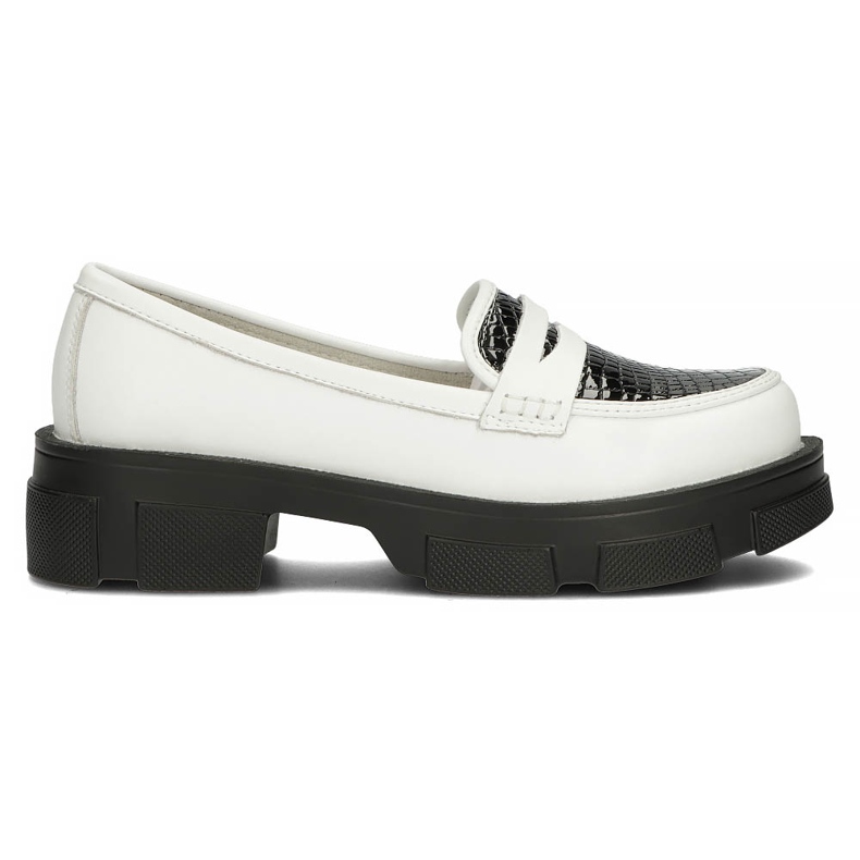 Sapatos de couro Filippo DP3695 / 22 Wh Bk branco preto