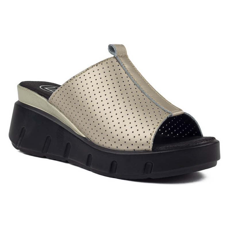 Chinelos de couro Filippo DK3594 / 22 Go golden dourado