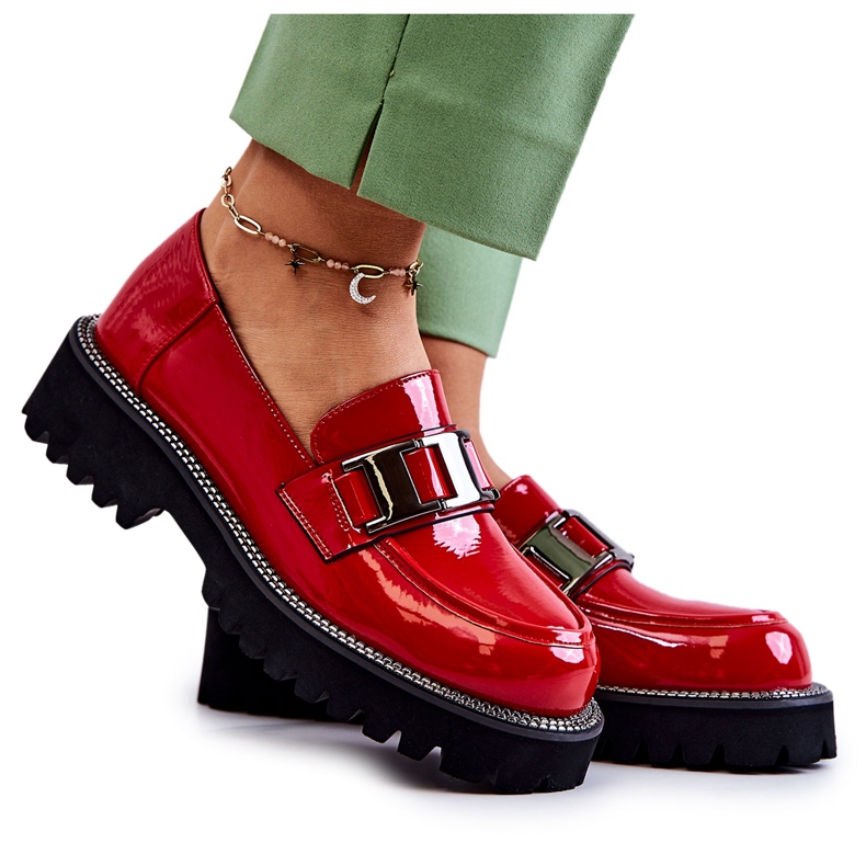 S.Barski Sapatos Corine Vermelhos de Couro Envernizado