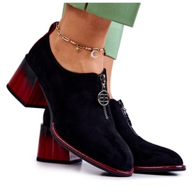 S.Barski Sapatos de camurça na moda em um post Lorena preto e vermelho S.Barski Sapatos de camurça na moda em um post Lorena preto e vermelho