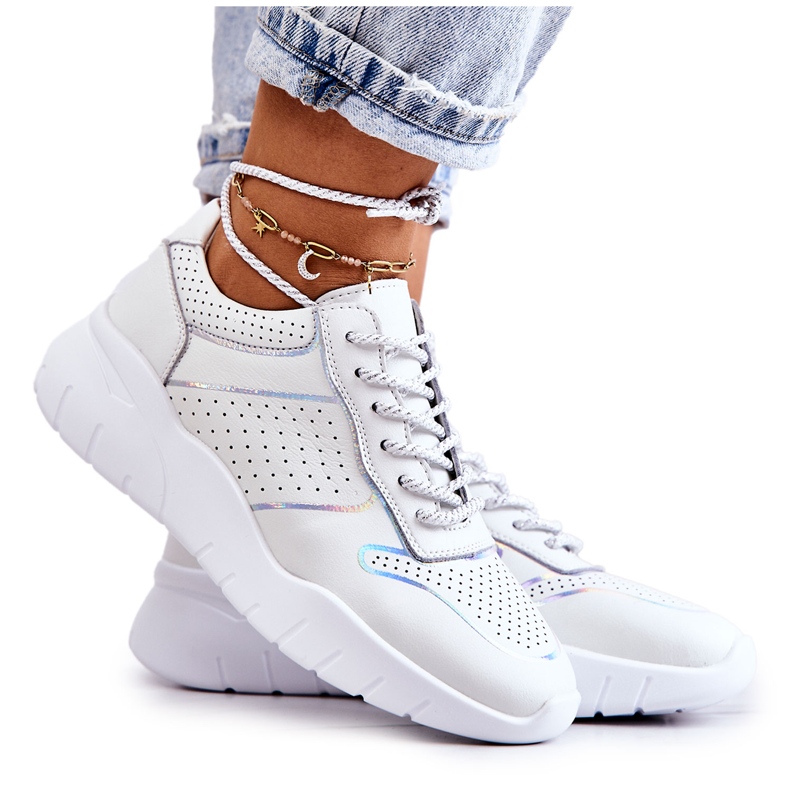 S.Barski Tênis feminino clássico Carly branco