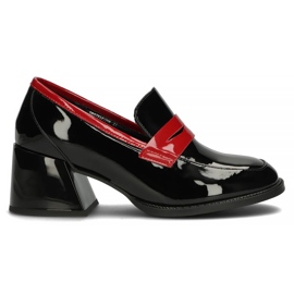 Sapatos de couro Filippo DP3727 / 22 Bk preto vermelho Sapatos de couro Filippo DP3727 / 22 Bk preto vermelho
