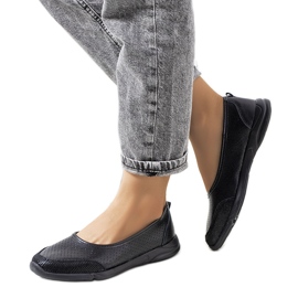 Bailarinas de couro preto Mirjam