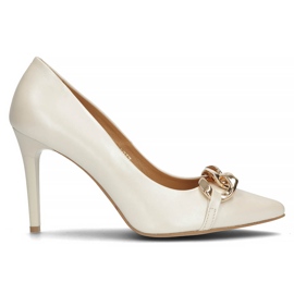 Sapatos de couro Filippo 2077 bege pérola