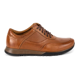 Olivier Sapatos casuais de couro masculino 902KNT marrom