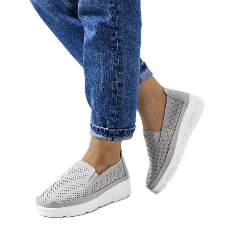 Tênis cinza de couro Velders