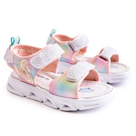 PJ2 Sandálias Clássicas Infantil com Velcro Multicolor Darrin rosa multicolorido