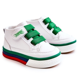 PA1 Tênis cano alto infantil branco e verde Baxter ['branco verde']