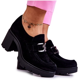 PL5 Sapatos elegantes em um pilar com decoração preta Harmell escura preto