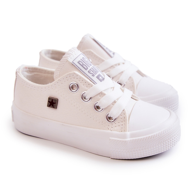 Tênis infantil de couro ecológico Big Star JJ374310 Branco