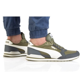 Puma St Runner V3 Nl M 384857 05 branco cinza verde Puma St Runner V3 Nl M 384857 05 branco cinza verde