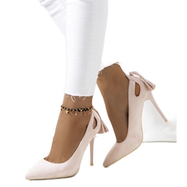 Salto bege com recortes decorativos Anthe