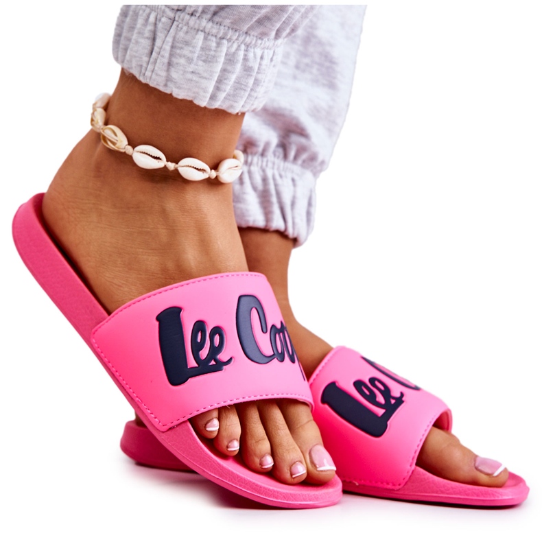 Chinelos femininos Lee Cooper LCW-22-42-1000 rosa neon