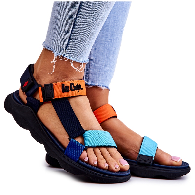 Sandálias esportivas femininas Lee Cooper LCW-22-34-0953L Multicolorido azul marinho azul laranja