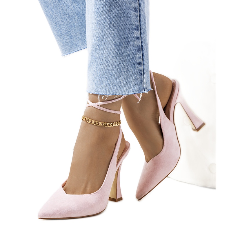 Sapatos de renda rosa no poste Lotti